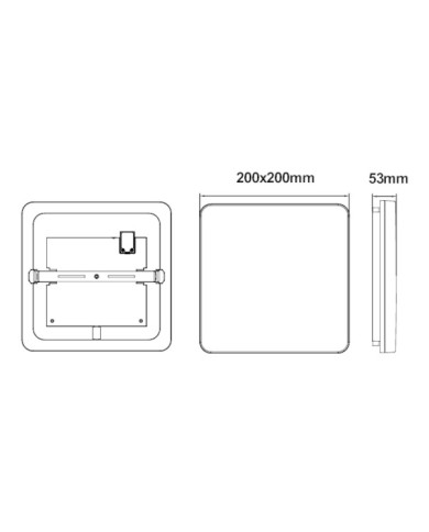 PLAFONIERA A LED QUADRATA TRICOLOR 20W IP54
