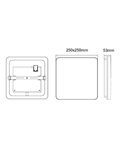 PLAFONIERA A LED QUADRATA TRICOLOR 27W IP54