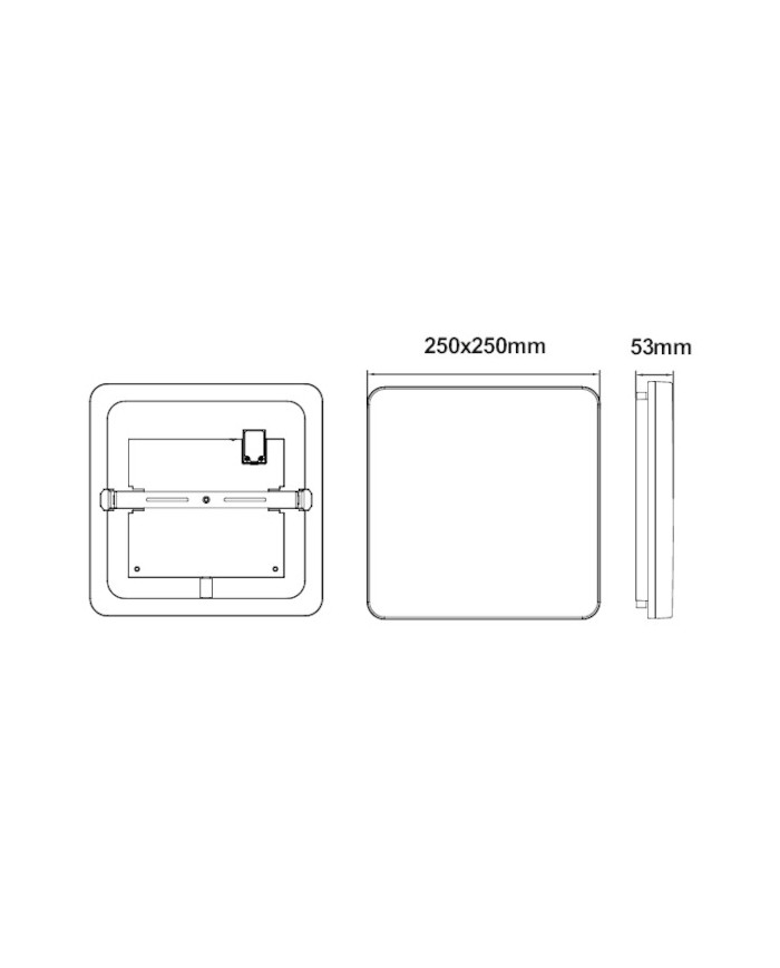 PLAFONIERA A LED QUADRATA TRICOLOR 27W IP54