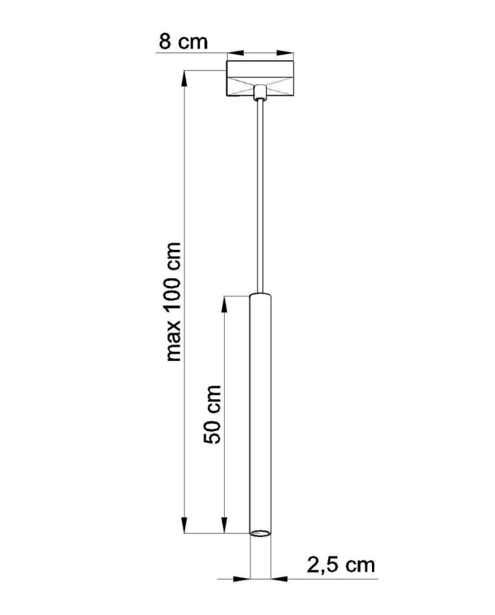 LAMPADA A SOSPENSIONE LED PYPE S1 IN METALLO NERO