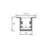 KIT PROFILO IN ALLUMINIO 2MT AD INCASSO CON COVER