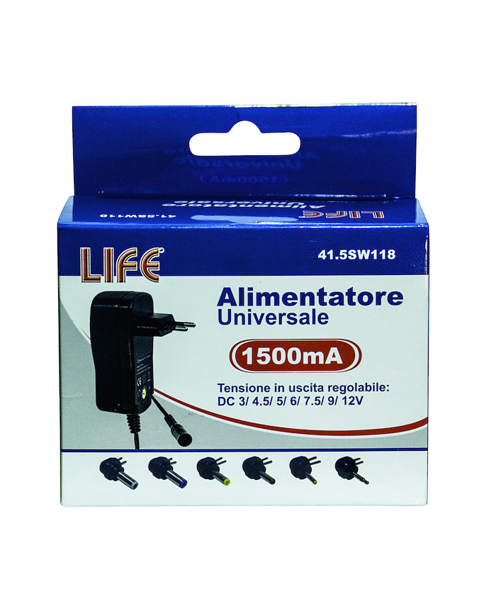 ALIMENTATORE SWITCHING UNIVERSALE 18W 3-12V 500MA