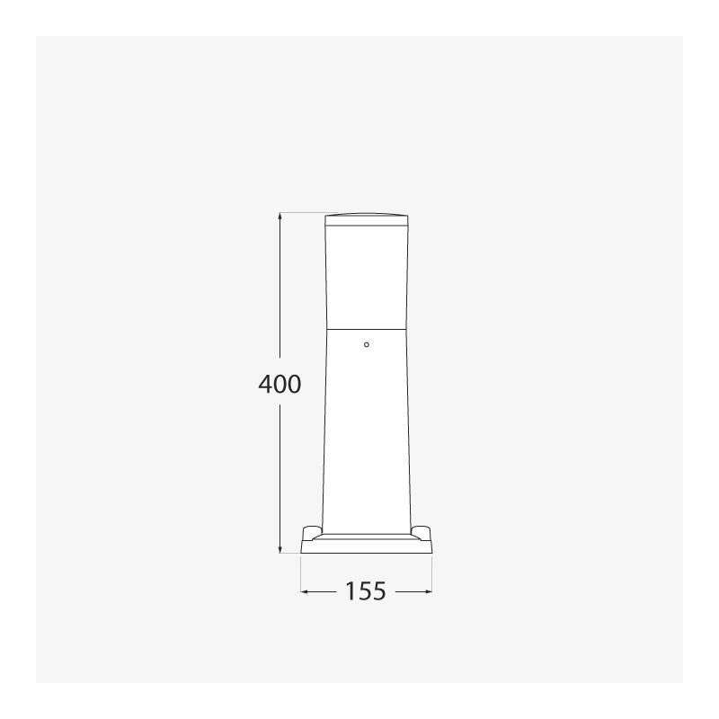 PALETTO DA GIARDINO BIANCO OPALE 40CM 1E27