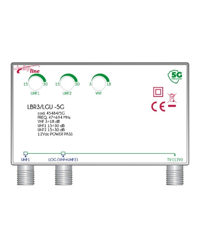AMPLIFICATORE DA PALO 3 INGRESSI REGOLABILI 1 OUT