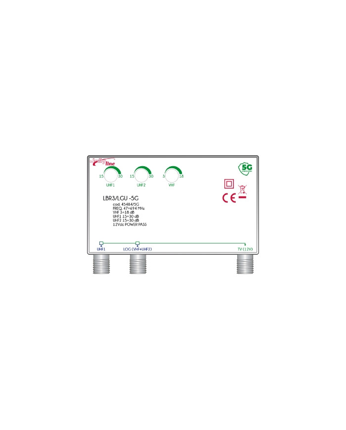 AMPLIFICATORE DA PALO 3 INGRESSI REGOLABILI 1 OUT
