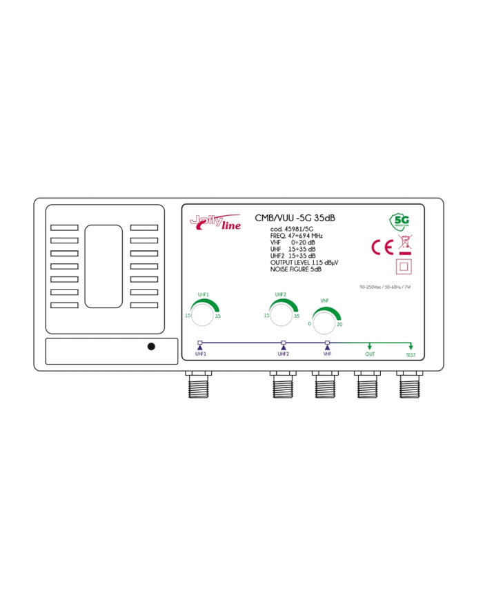 CENTRALINO ANTENNA TV VHF/UHF/UHF 3IN SEPARATI