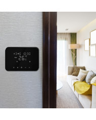 TERMOSTATO DIGITALE SOFT-TOUCH NERO A BATTERIE
