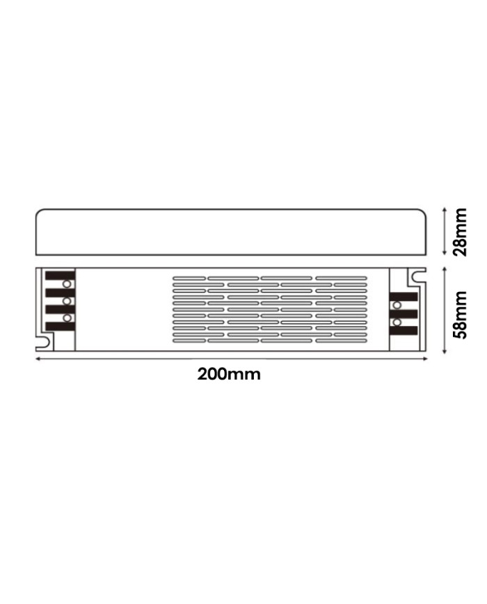 ALIMENTATORE SLIM PER STRISCE LED 200W 24VDC