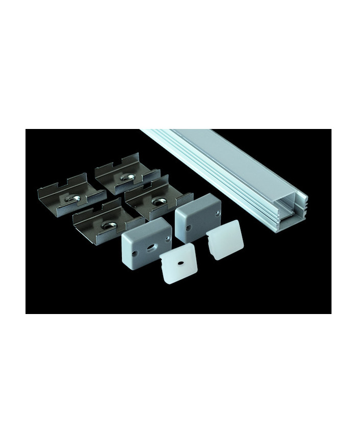 KIT PROFILO IN ALLUMINIO DA PARETE DISSIP.24W/M 2M