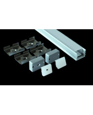 KIT PROFILO IN ALLUMINIO DA PARETE DISSIP.24W/M 2M