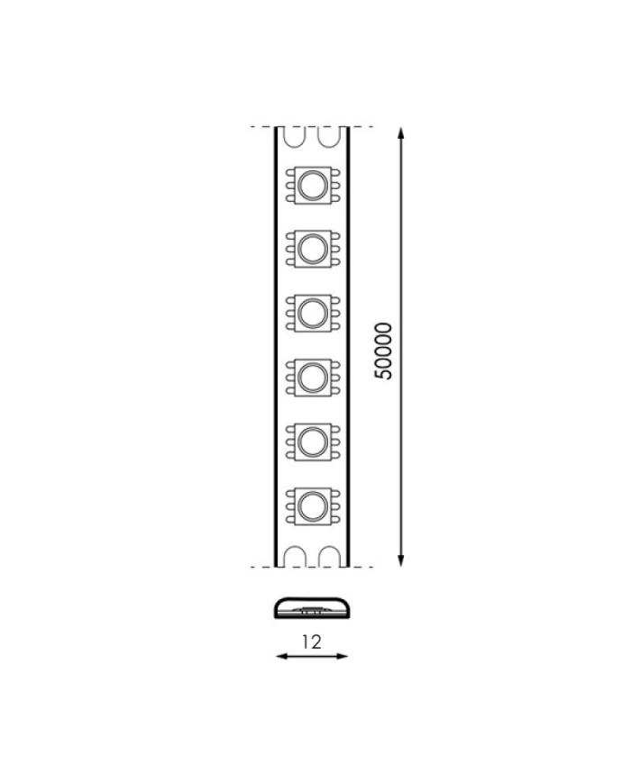 STRISCIA LED 24VDC 14W/M IP20 5MT RGB+CCT