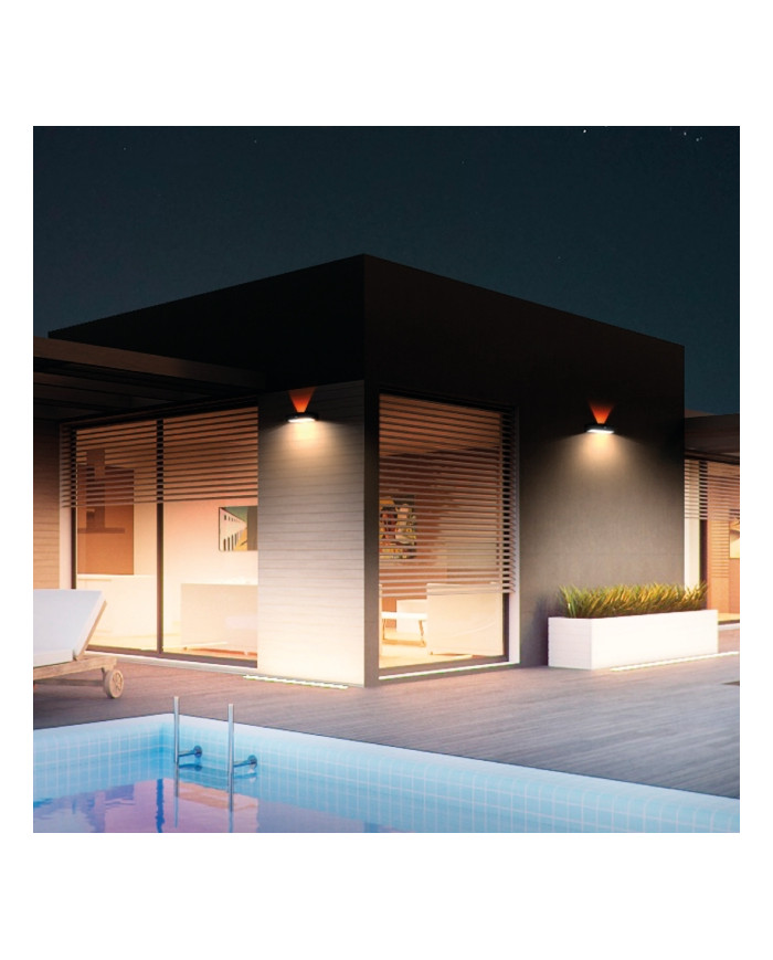 APPLIQUE LED SOLARE CON SENSORE PIR E CREPUSCOLARE