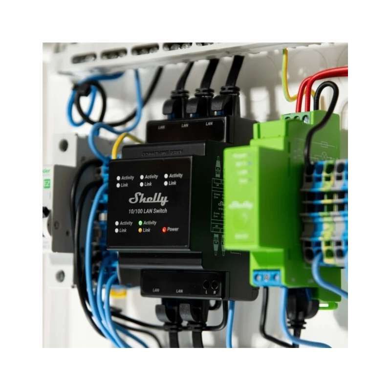 SWITCH LAN SU GUIDA DIN CON 5 PORTE RJ45 ETHERNET