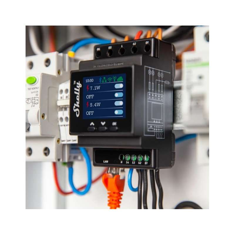 RELÈ INTELLIGENTE IP DIN 4 CANALI LAN/WIFI/BT + PM