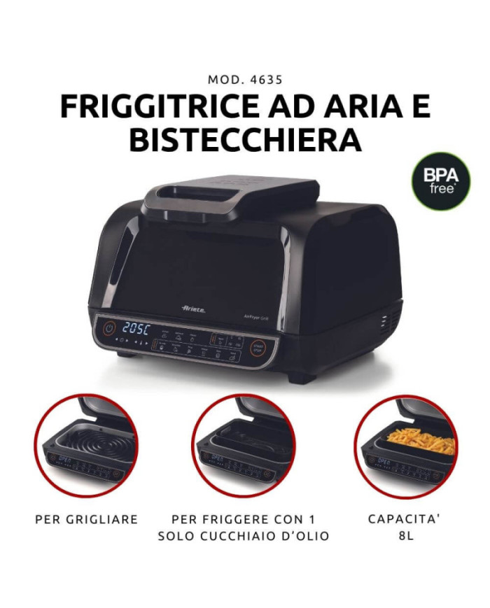 FRIGGITRICE AD ARIA 8LT 2IN1 1700W TOUSCH SCREEN