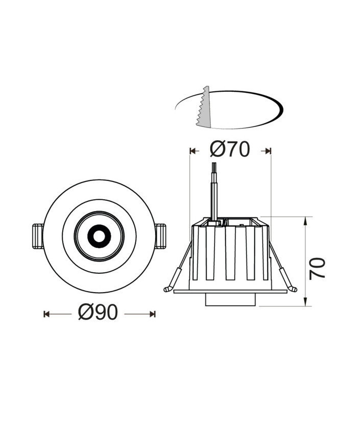 PUNTO LUCE DA INCASSO ESTRAIBILE 6W IP20 600LM