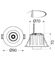 PUNTO LUCE DA INCASSO ESTRAIBILE 6W IP20 600LM