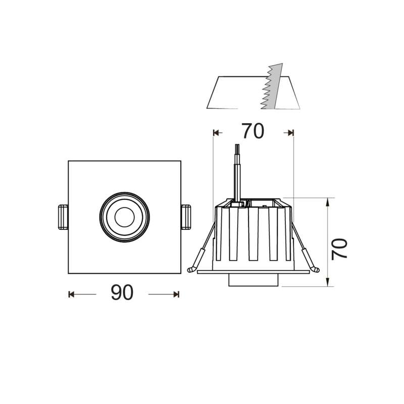 PUNTO LUCE DA INCASSO ESTRAIBILE 6W IP20 600LM