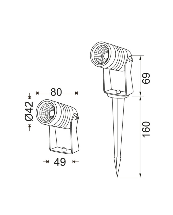 FARETTO LED DA GIARDINO 220V 6W IP67 CON PICCHETTO