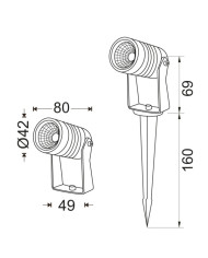 FARETTO LED DA GIARDINO 220V 6W IP67 CON PICCHETTO
