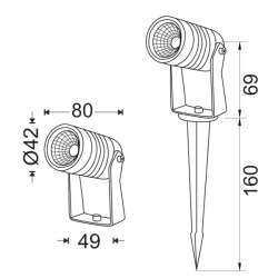 FARETTO LED DA GIARDINO 220V 6W IP67 CON PICCHETTO