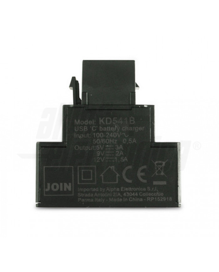 CARICATORE USB-C 18W 1 PORTA 5V 3A DA INCASSO NERO