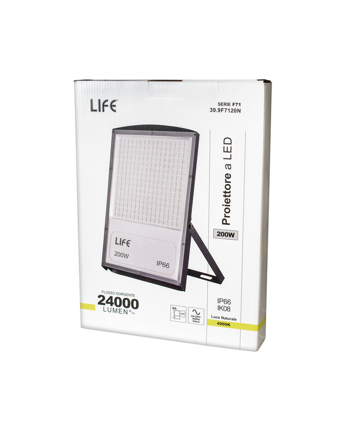 FARO LED GRIGIO 200W 4000K LUCE NATURALE IP65 F71