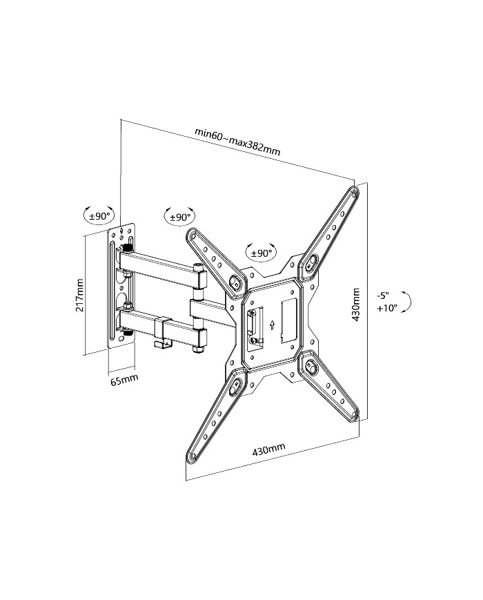 SUPPORTO PER FLAT TV LED 23-42 2 BRACCI -3 SNODI