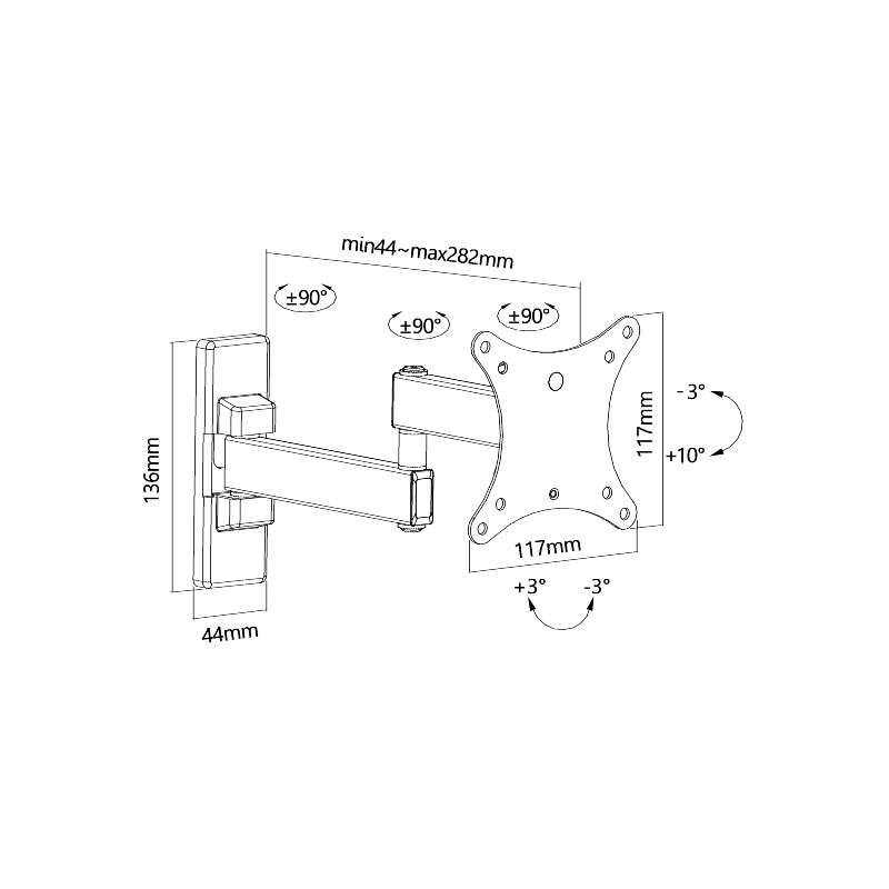 SUPPORTO PER TV LED FLAT DA 10-23 FINO A KG15