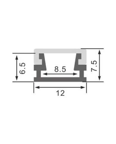 KIT PROFILO IN ALLUMINIO SLIM 2M