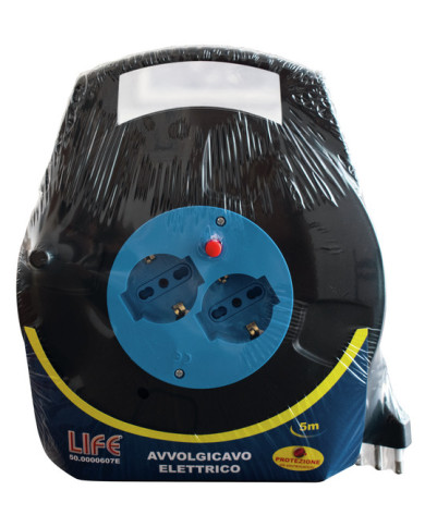PROLUNGA ELETTRICA AVVOLGIBILE 5MT+2 PRESE 10/16A