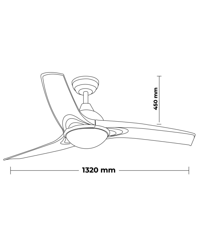 VENTILATORE DA SOFFITTO IVARA LED BIANCO 34W CCT