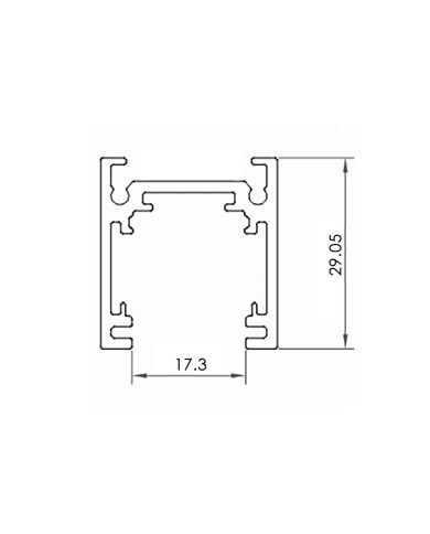 BINARIO ELETTRIFICATO 2MT NERO SERIE 16MM