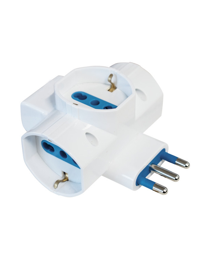 ADATTATORE SPINA 16A 3 PR.SCHUKO/BIPASSO