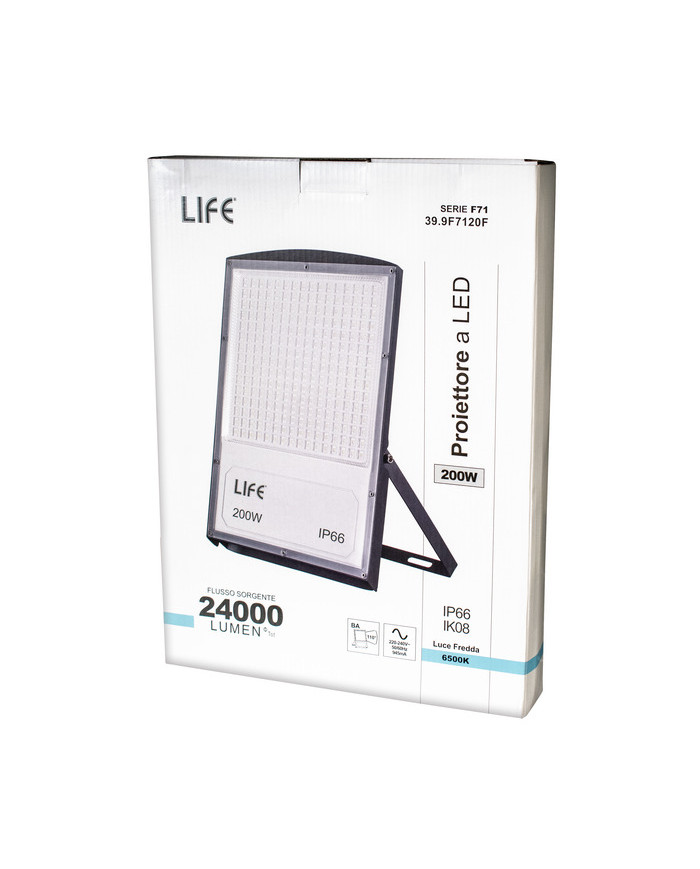 FARO LED GRIGIO 200W 6500K LUCE FREDDA IP65 F71