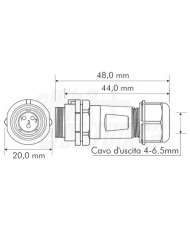 PRESA IP68 3 POLI SP13 VOLANTE