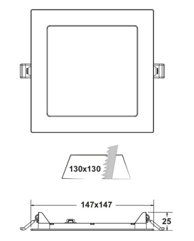 FARETTO A LED DA INCASSO QUADRATO SLIM 9W