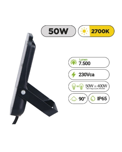 FARO DA PARETE A LED 50W LUCE CALDA 2700K