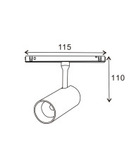 FARETTO LED NERO 10W 48V SERIE 16MM