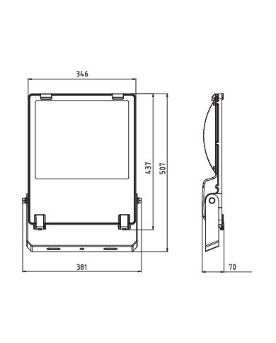 FARO DA PARETE A LED 300W IP66 IK08 TRICOLOR