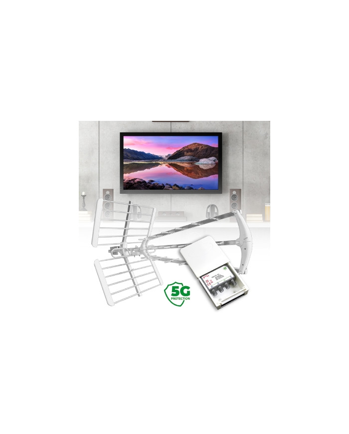 MISCELATORE VHF E 2 UHF ATTACCO F CON FILTRO 5G