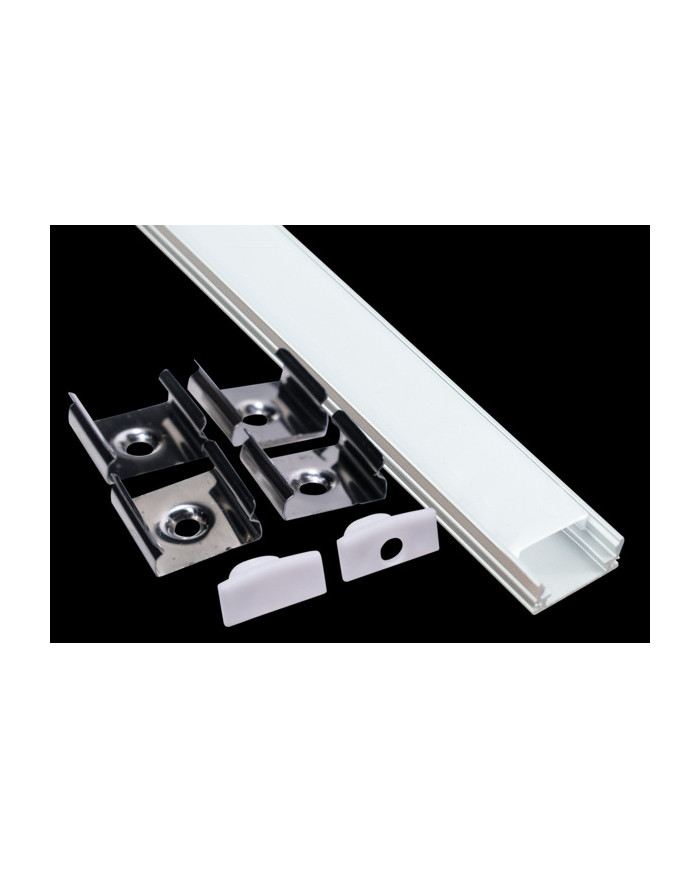 KIT PROFILO IN ALLUMINIO 2M DA PARETE INC.12MM