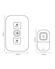 CAMPANELLO SENZA FILO CON PULSANTE E SUONERIA IP44