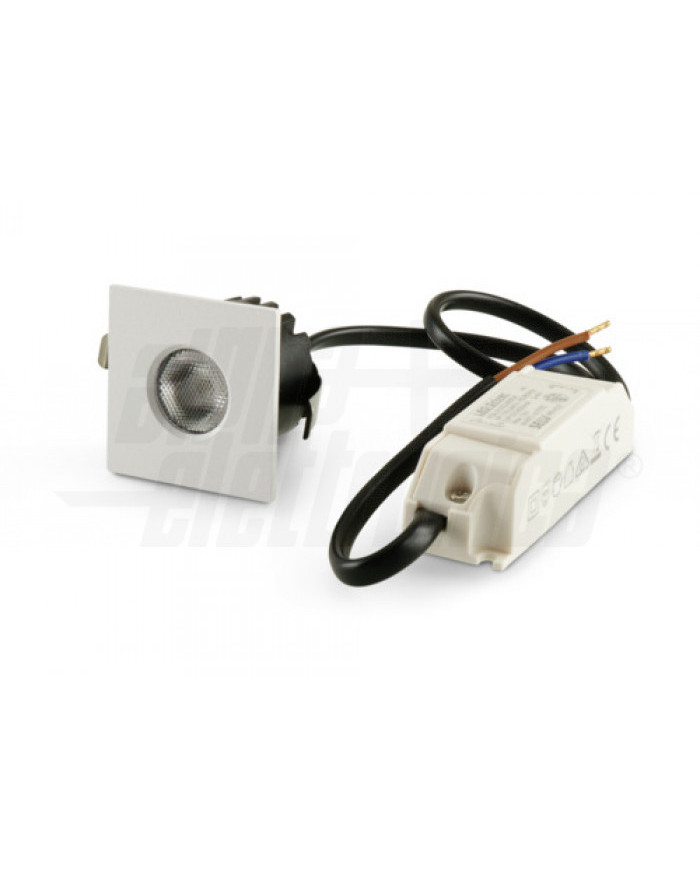 FARETTO LED DA INCASSO QUADRATO 3W 3000K BIANCO