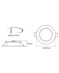 FARETTO LED DA INCASSO SLIM ROTONDO 24W IP54