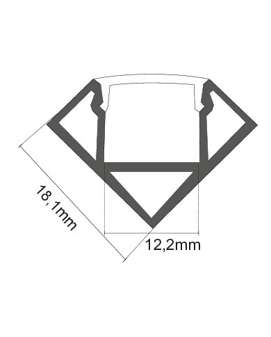 KIT PROFILO ALLUMINIO 2M ANGOLARE COVER SATINATA