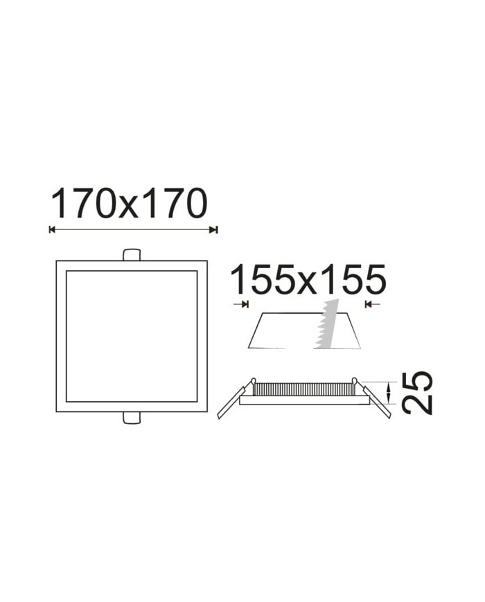 FARETTO A LED DA INCASSO QUADRATO SLIM 12W