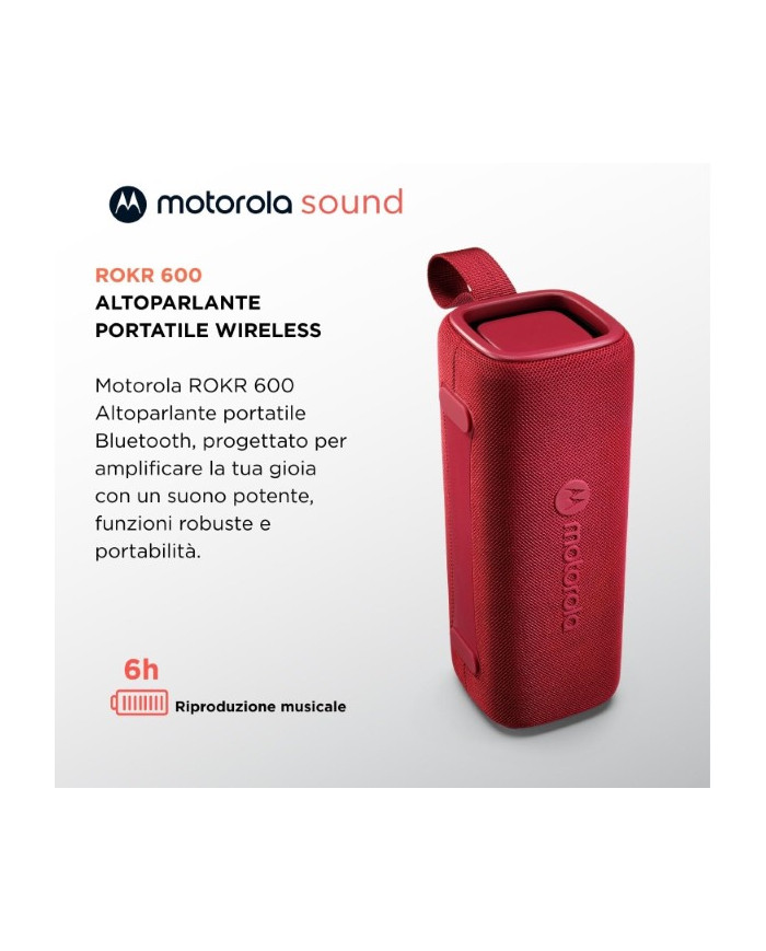 ALTOPARLANTE BLUETOOTH 30W ROSSO MOTOROLA ROKR 600