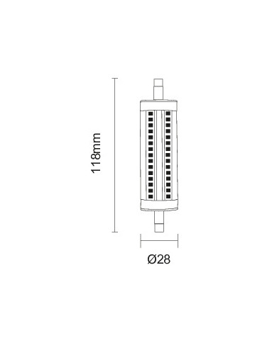 LAMPADA A LED R7S 118MM 18W 3000K LUCE CALDA