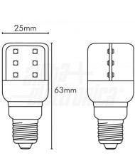 LAMPADA A LED E14 1W 24VAC/DC GIALLO